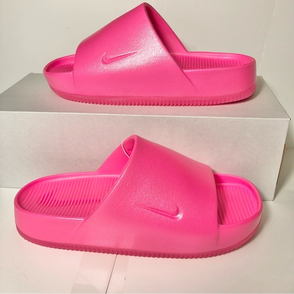 NEW Nike Calm Slide Sandals Sz Womens 9 Mens 8 Hyper Neon Pink Platform - Picture 1 of 8